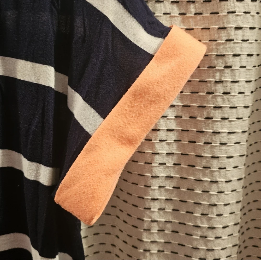 Papermoon Navy and White Striped Tee with Orange Accents - Picture 5 of 5